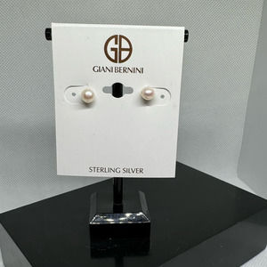 GIANI BERNINI NWOT Small White Pearl Sterling Silver Stud Earrings